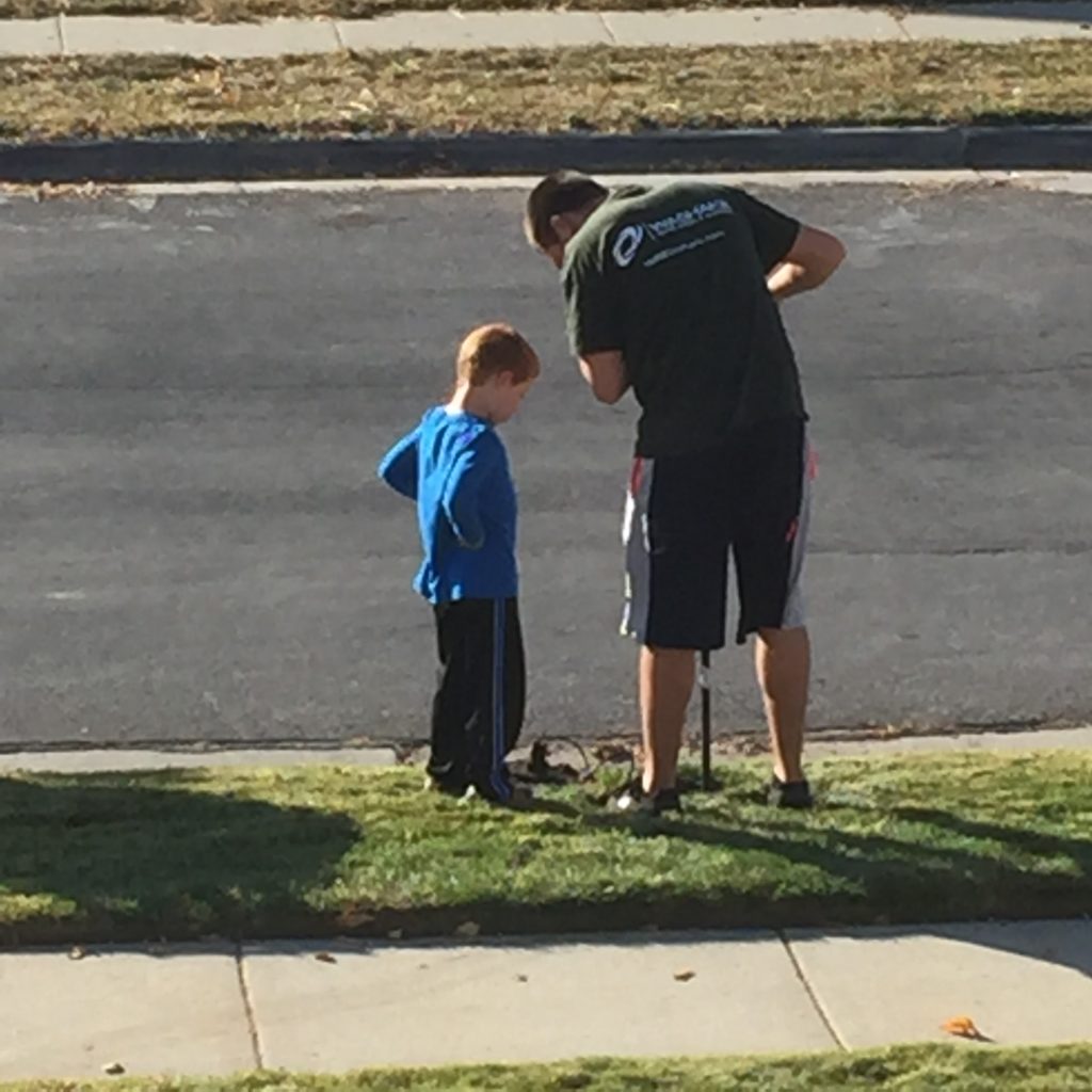 Hot Hubby working on Sprinklers