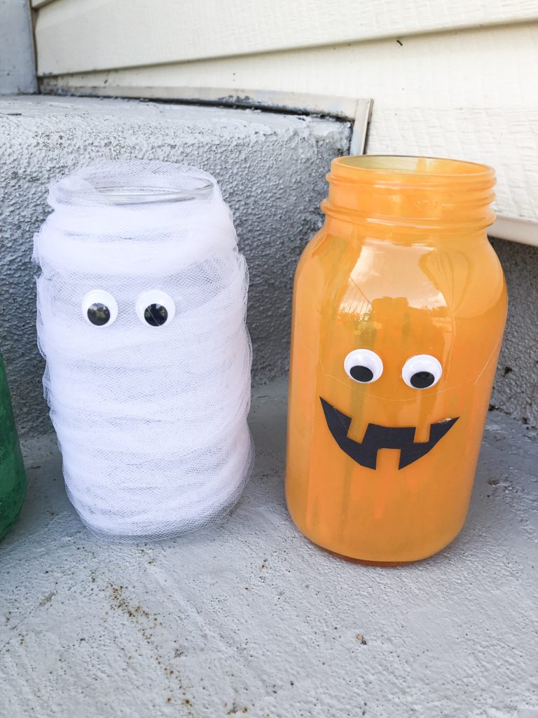 Halloween glass jar