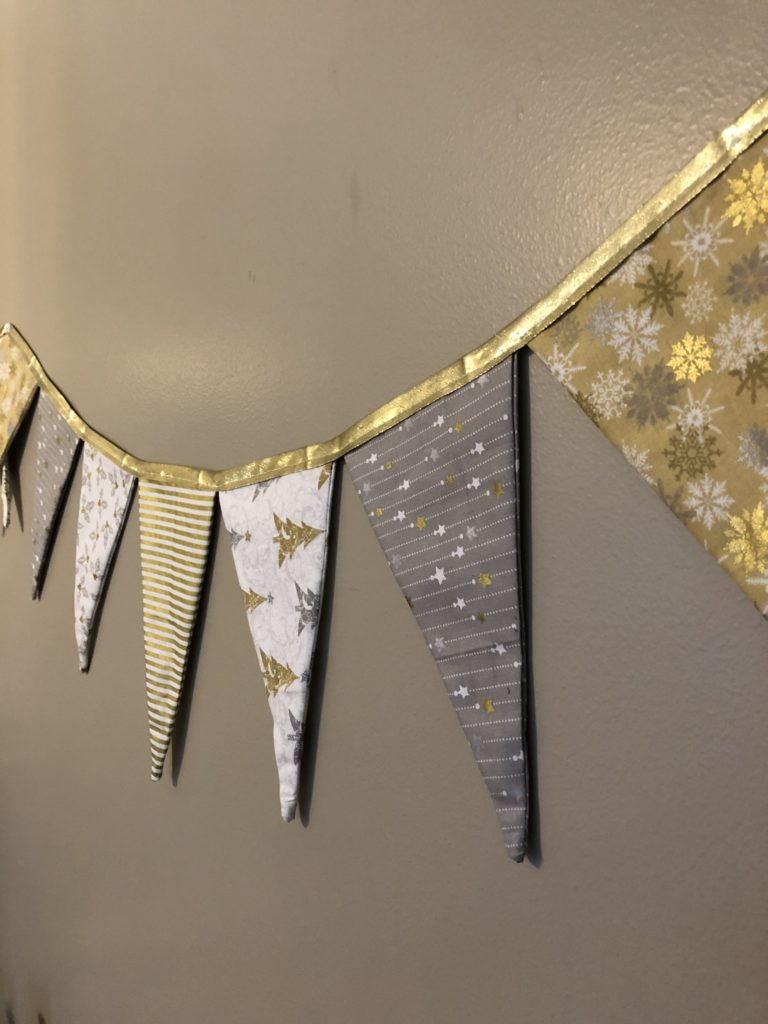 The Most Darling Christmas Triangle Fabric Banner