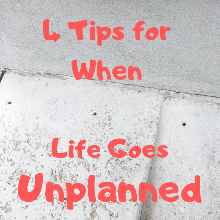 4 Tips For When Life Goes Unplanned