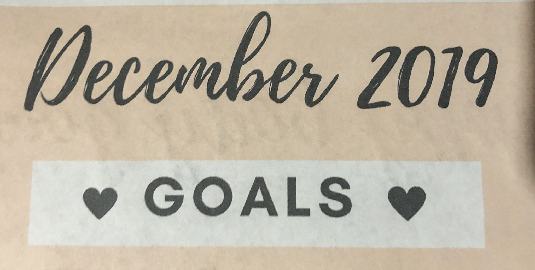December 2019 Goals
